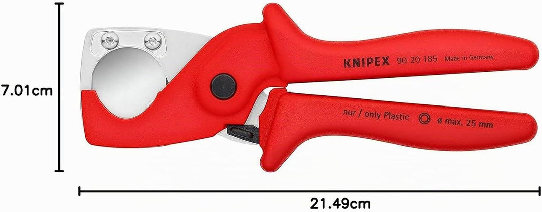 KNIPEX PlastiCut Schlauch- und Schutzrohrschneider bis 25 mm 90 20 185 Rohrschneider, flexible Rohre