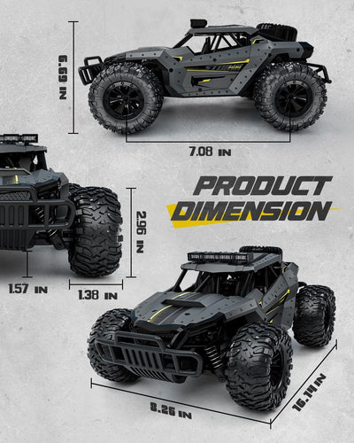 Tecnock Ferngesteuertes Auto 1:16 mit Scheinwerfer und Fahrgestellbeleuchtung, All Terrain Off Road