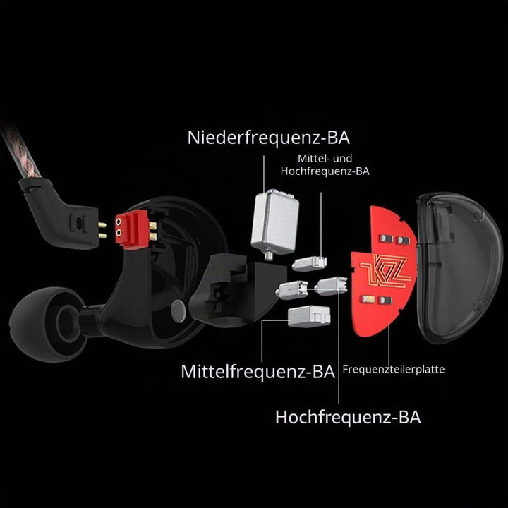 KZ LINSOUL AS10 5BA HiFi Stereo In-Ear Kopfhörer - Hochauflösender Kopfhörer mit abnehmbaren 0,75 mm