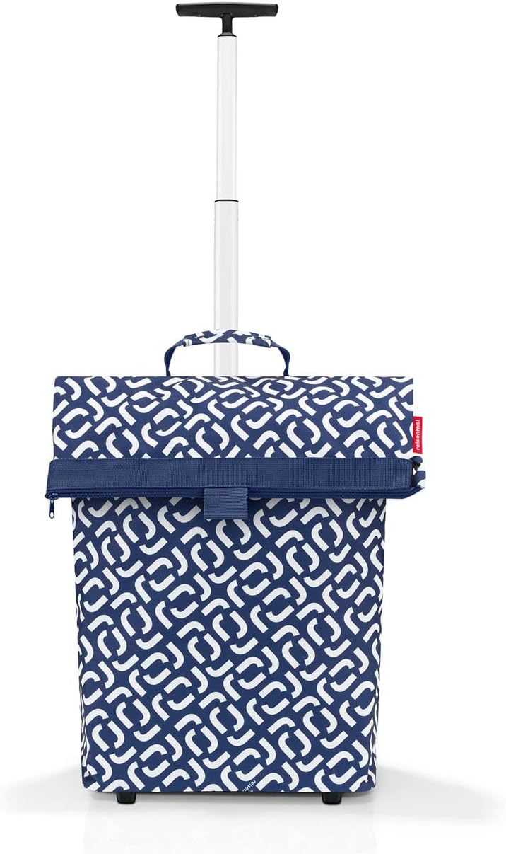 reisenthel Trolley M in Signature Navy, Rahmen: Silber – Praktischer Shopping-Trolley mit viel Staur