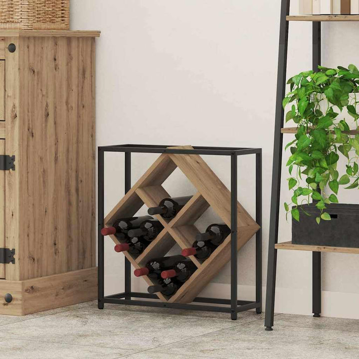 vidaXL Weinregal Artisan-Eiche 51 x 18 x 52,5 cm Holzwerkstoff, Moderner rechteckiger Weinaussteller