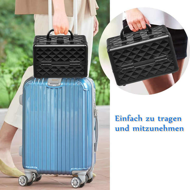 RELAX4LIFE Kosmetikkoffer, Schminkkoffer mit Spiegel, Kosmetikkasten tragbar für Reise, Beauty Case