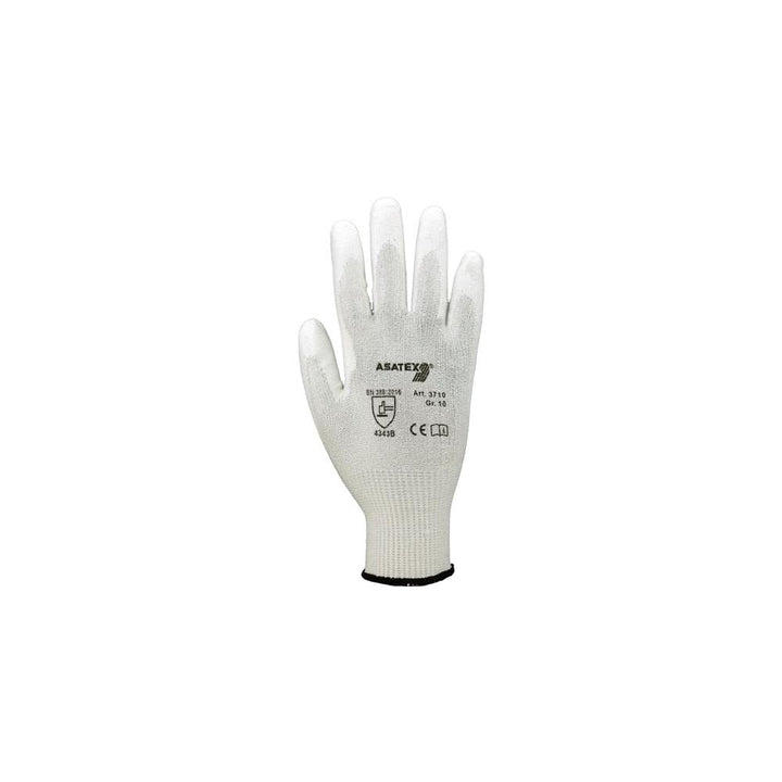Asatex 3710 6 Klasse 3 Schnittschutzhandschuhe, weiss, 7, 7