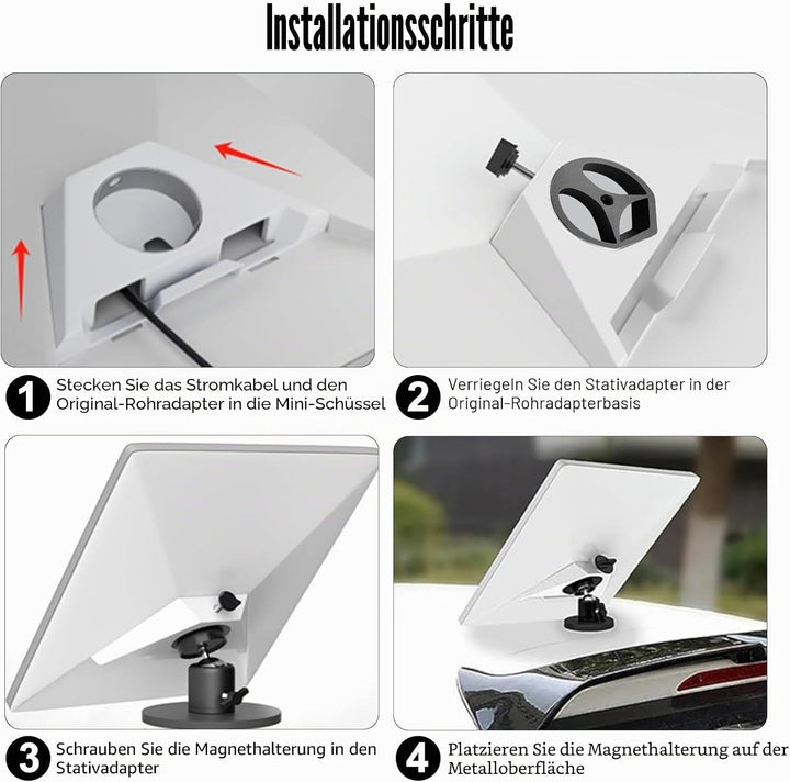 Magnetische Halterung Adapter für Starlink Mini, Einstellbarer Winkel, Magnetische Basis, 1/4 "-20 G