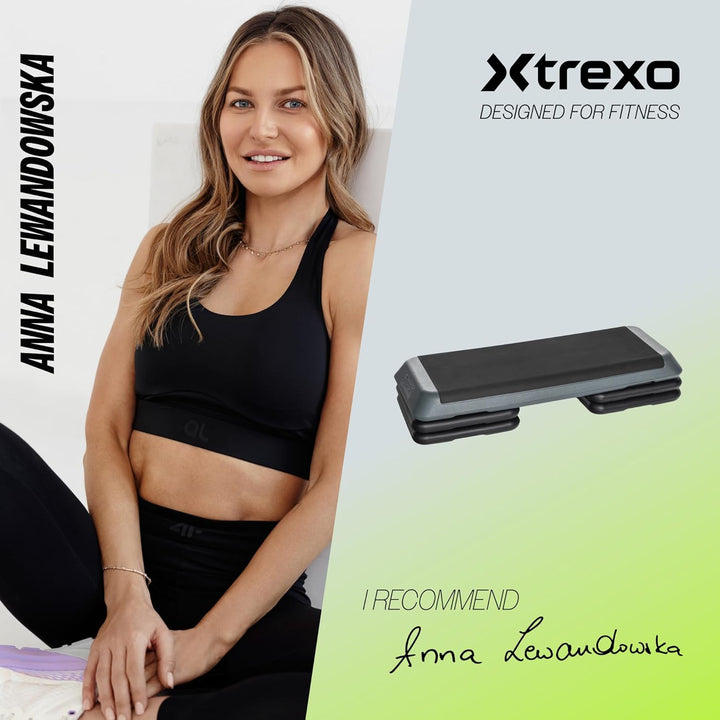 TREXO Stepper Aerobic Schritt für Cardio Fitness Stepper für Zuhause Einstellbare Höhe 10|15|20 cm H