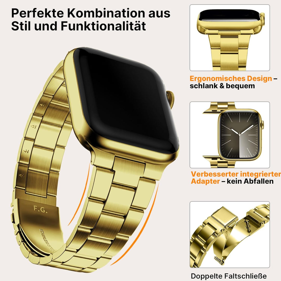 Fullmosa Kompatibel mit Apple Watch Armband 40mm 41mm 38mm Damen Herren, Neues Metall Schlanks Ersat