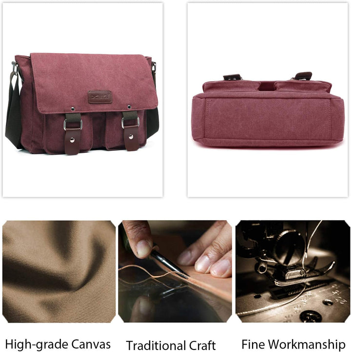 FANDARE Leinwand Messenger Bag Umhängetasche 7.9 inch iPad Tasche Schultertasche Unisex Segeltuch Ta