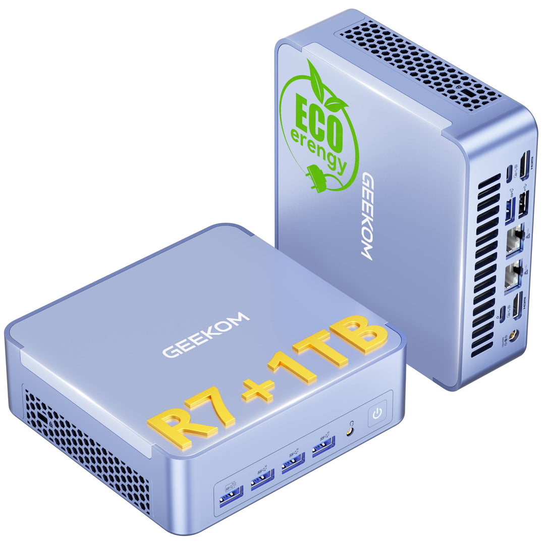 GEEKOM Mini PC AX8 Max Windows 11 Pro Vorinstalliert mit AMD Ryzen 7 8745HS,16GB DDR5+1TB SSD, AMD R