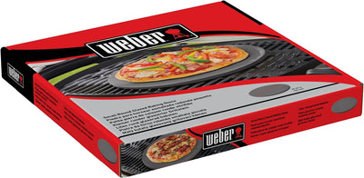 Weber Pizzastein - Klein (Ø 26cm), glasierter Cordierit BBQ Pizzastein, Schnelles aufheissen & Wärme