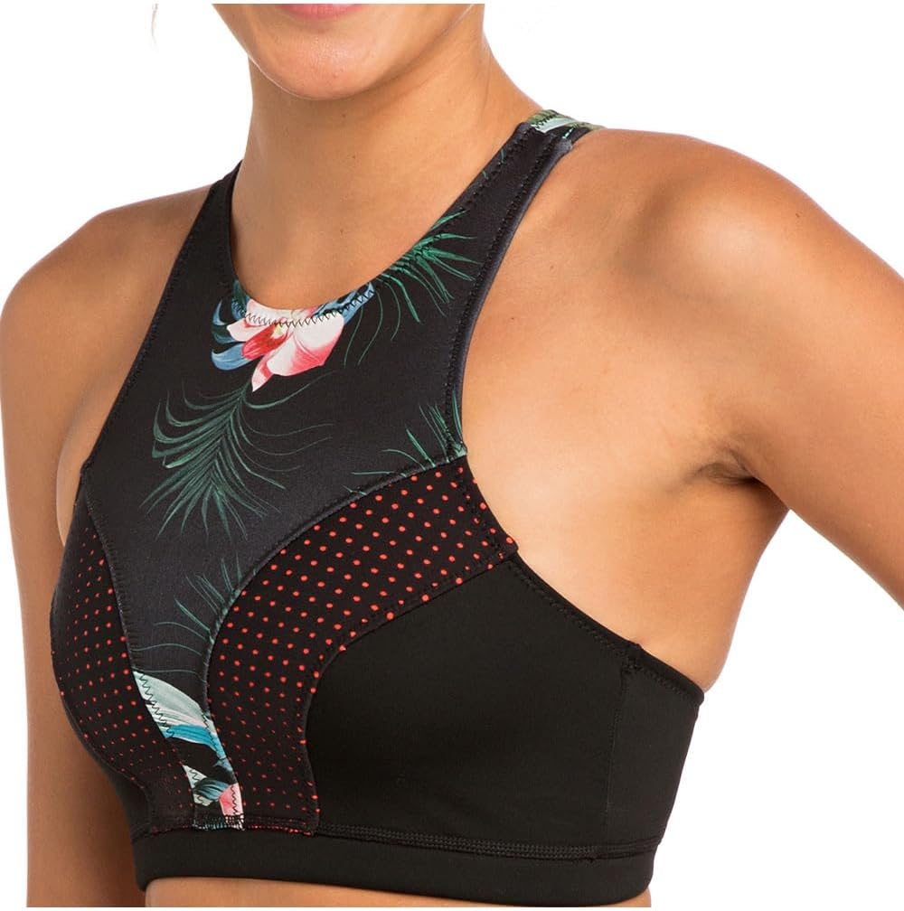 RIP CURL Bikini G Bomb Hi Neck Top Bikini Top, Schwarz 8 US