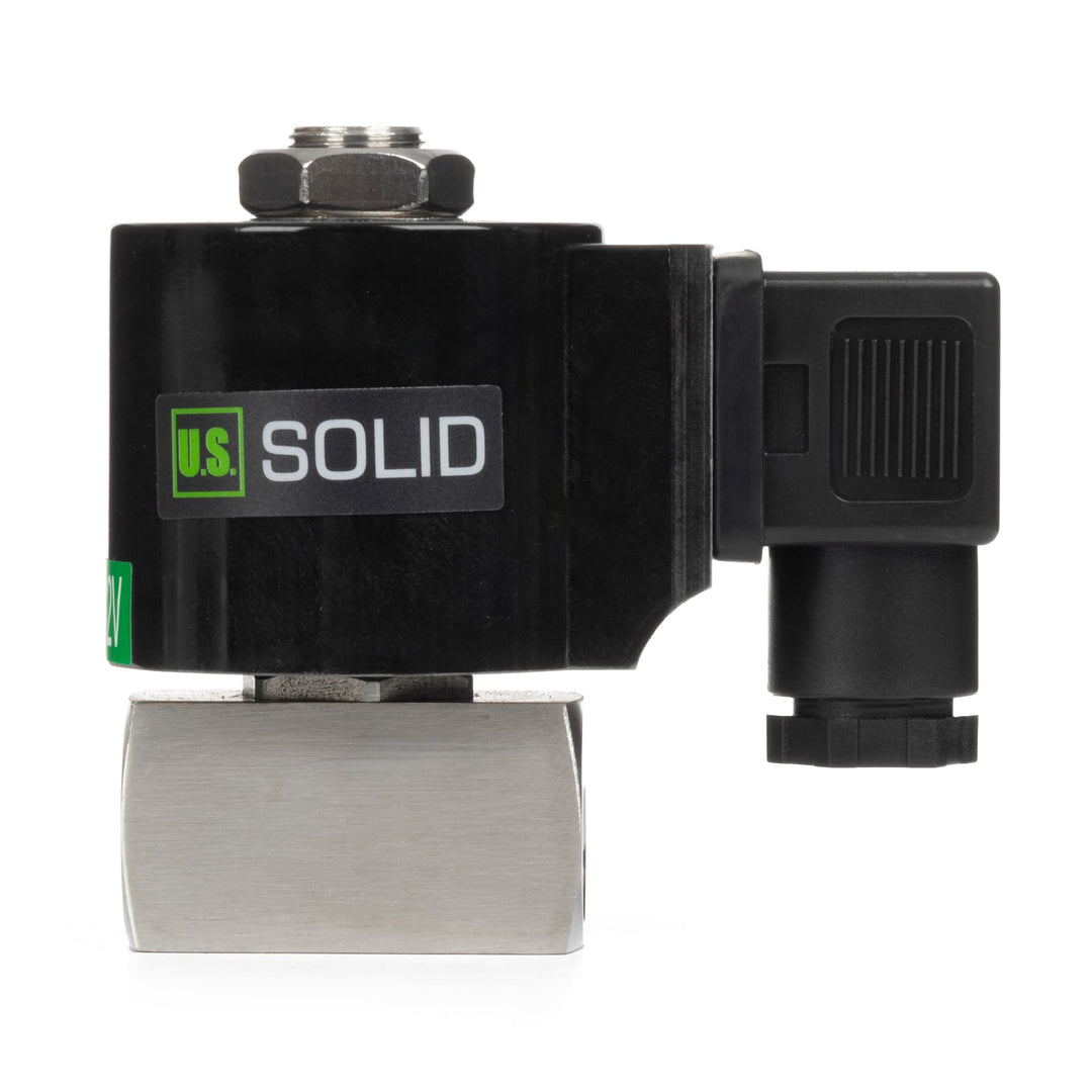 U.S. Solid 1/4 Zoll Hochdruck Magnetventil – 160 bar, Edelstahl, 12V DC, Hochtemperaturbeständig (-6