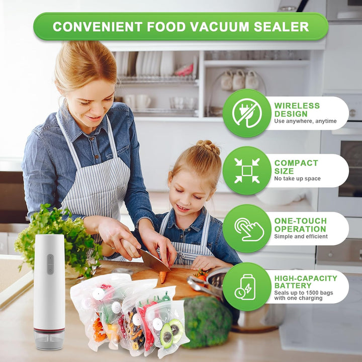 Vakuumiergerät, Hand Vakuumierer mit USB-Aufladung, vakuumiergerät Klein vakumierergerät für Lebensm