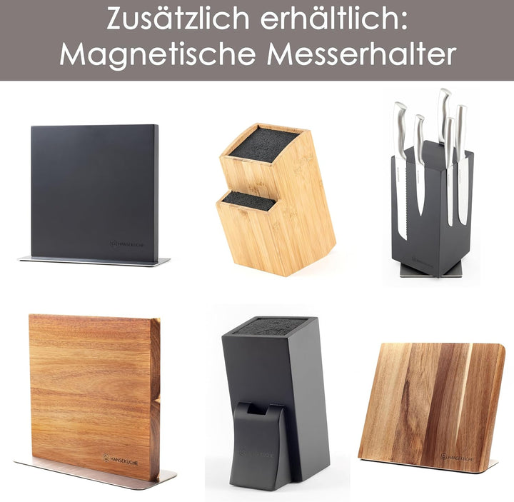 Hanseküche Messerblock magnetisch aus Akazienholz - Doppelseitiger Messerhalter ohne Messer mit Magn