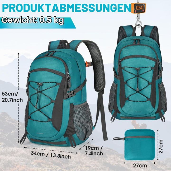 RAINSMORE Wanderrucksack Herren Damen 40L Wasserdichter Rucksack Leicht Gross Reiserucksack Trekking