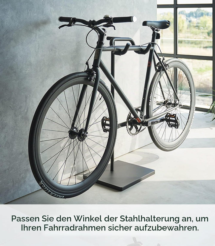 Yamazaki 1966 TOWER Fahrradständer, schwarz, Stahl/Polypropylen/Silikon, minimalistisch, 38 x 33 x 9