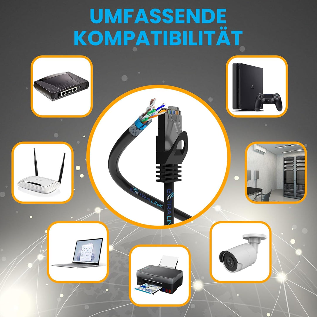 EXTRALINK CAT 5E SFTP SF/UTP Outdoor Ethernet Kabel 305 METER Extern Twisted Pair Internet Kabel LAN