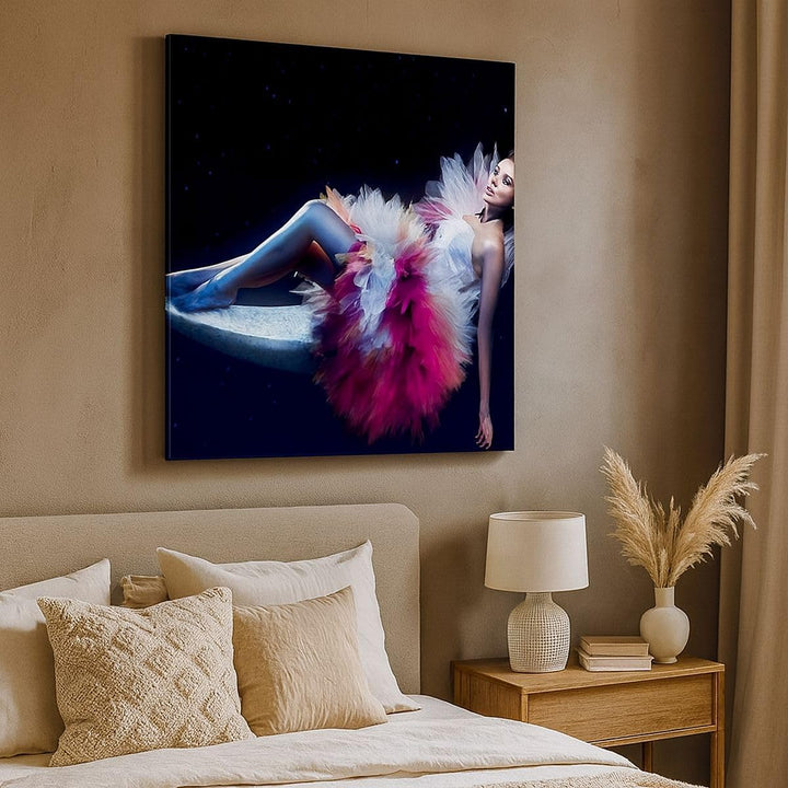 Bilder auf Leinwand Frau Geheimnis Kleid elegant Leinwandbild 60x60cm Wandbilder Dekoration Wohnzimm