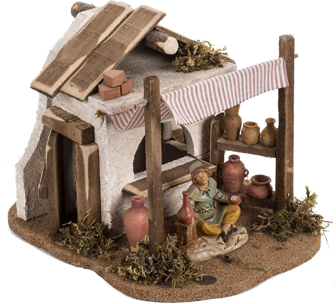 Holyart Töpfer Krippe Fontanini für Dorf 12 cm