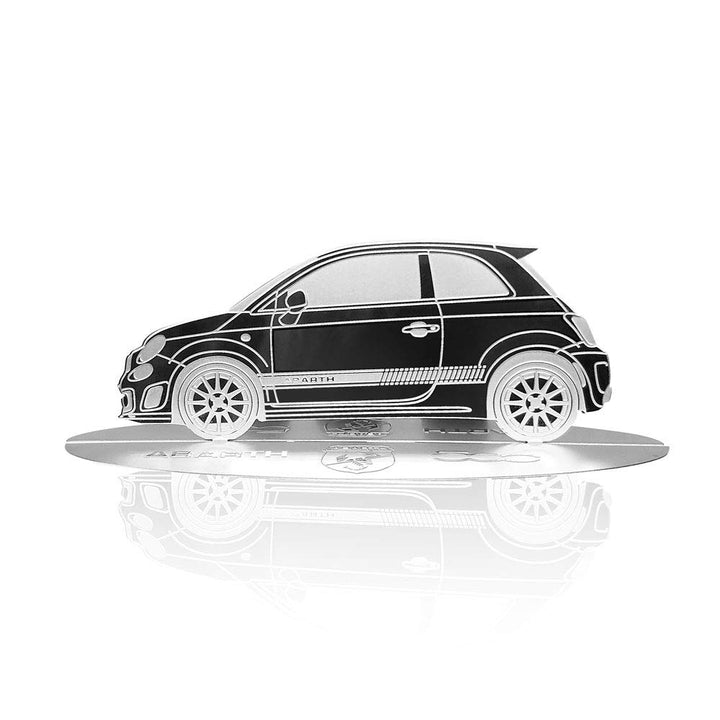4R Quattroerre.it 11203 Modellauto Silhouette graviert Fiat 500 Abarth aus Edelstahl