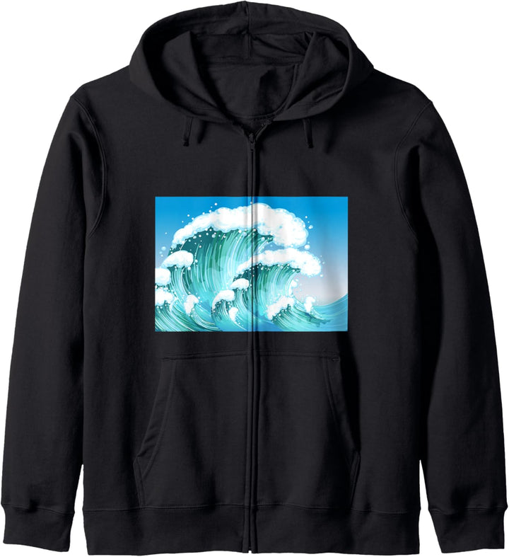 Gigantische Meereswellen Coole Surfing Enthusiast Surfer Kapuzenjacke