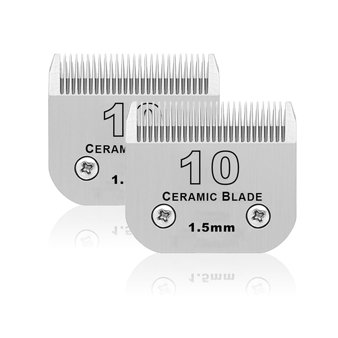 BESTBOMG 2 Stück Ersatzmesser für die Fellpflege von Heiniger/Moser Max45/Andis/Oster A5, Grösse 10#