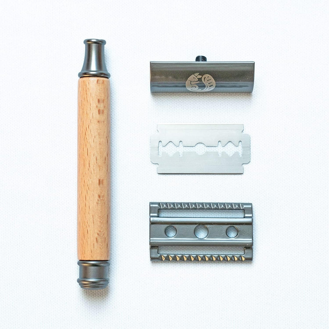 Chinchilla® Rasierhobel Buchenholz Made in Germany | nachhaltiger Nassrasierer für Damen &amp; Herren |