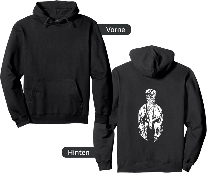 Spartaner Helm Beast ON | Rückseite Rücken Druck GYM Fitness Pullover Hoodie