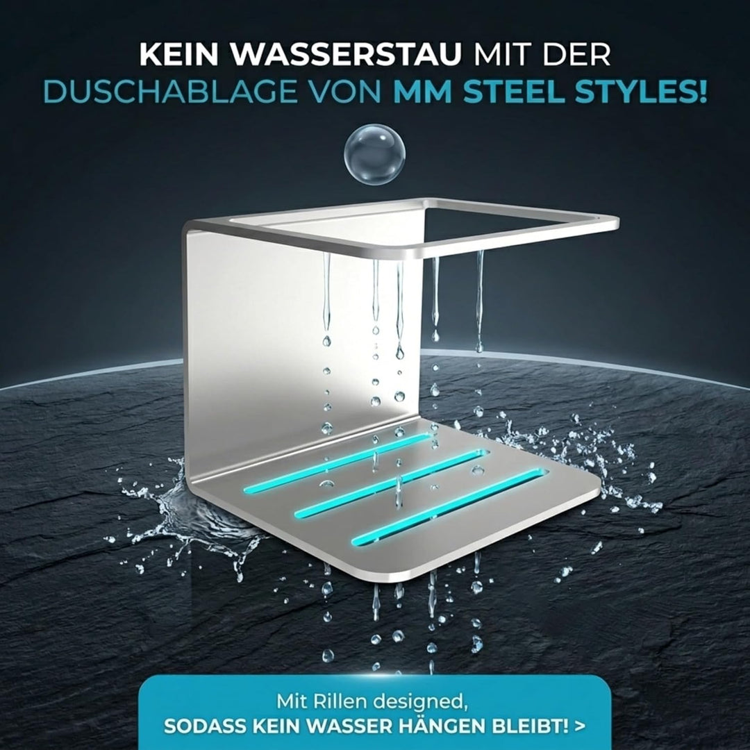Edelstahl Shampoo Halterung für Dusche – Duschablage ohne Bohren klein – Einfache Montage mit Klebep