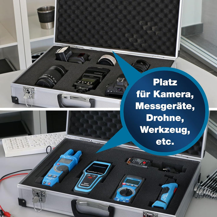 PeakTech 7270, Flightcase mit gepolstertem Schaumstoff, abschliessbarer Aufbewahrungskoffer, tragbar