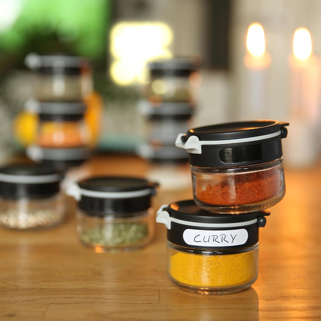 your GEAR Gewürzstreuer Double-Flip - Gewürzdosen in 2 Grössen (200ml + 85ml) aus Glas mit drehbarem