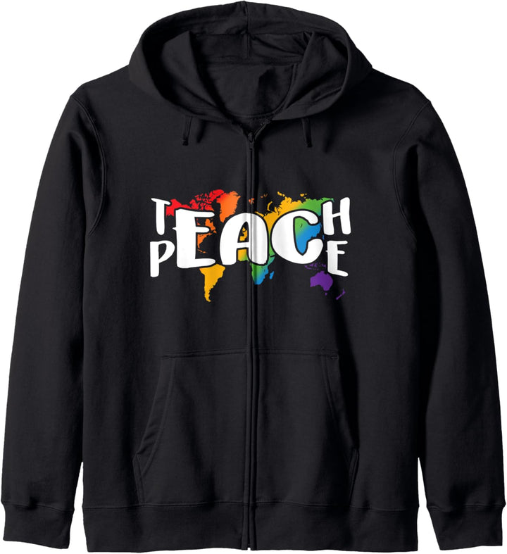 Teach Peace T-Shirt for Teachers and Educators T-Shirt Kapuzenjacke