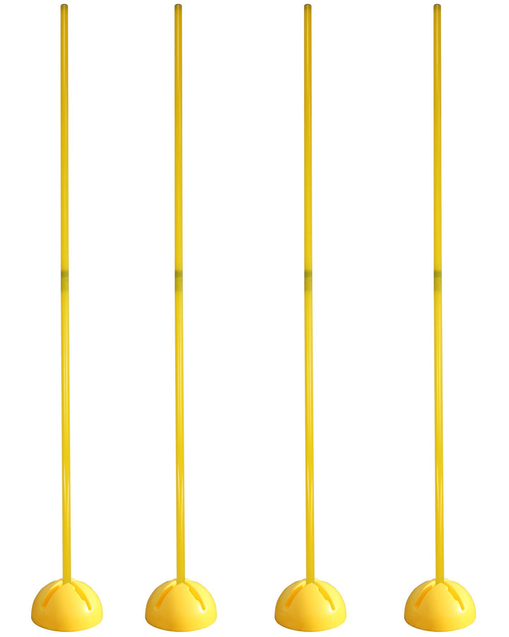 Kombi-X-Standfuss aus Kunststoff & Slalomstange 180 cm – 4er Set – befüllbarer Standfuss – Stange fü