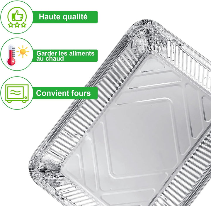 SENENQU 30 Stück Grill Aluschalen Gross 2200ML, Grillschalen Aluminium 31,5 x 21 x 5 CM, Einweg Alum