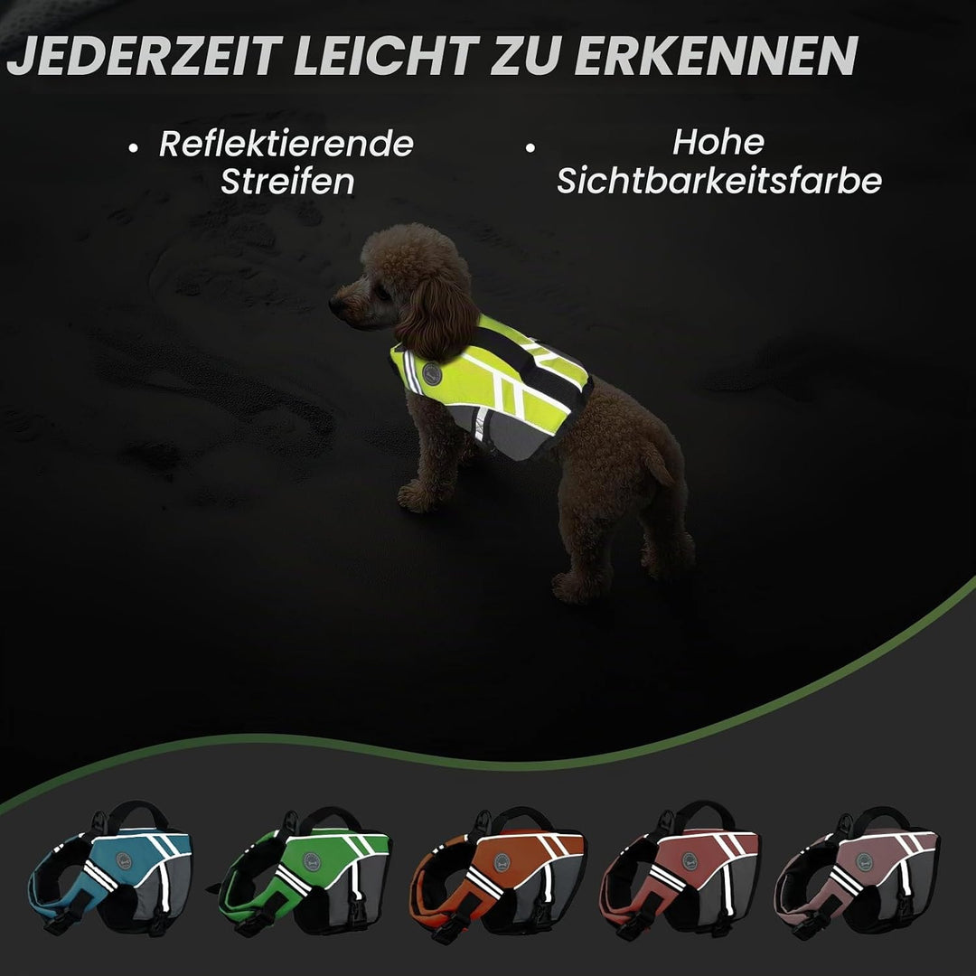 VIVAGLORY Sports Style Schwimmweste Hund, Hundeschwimmweste für Bootfahren, Auftrieb &amp; Schwimmhilfe,