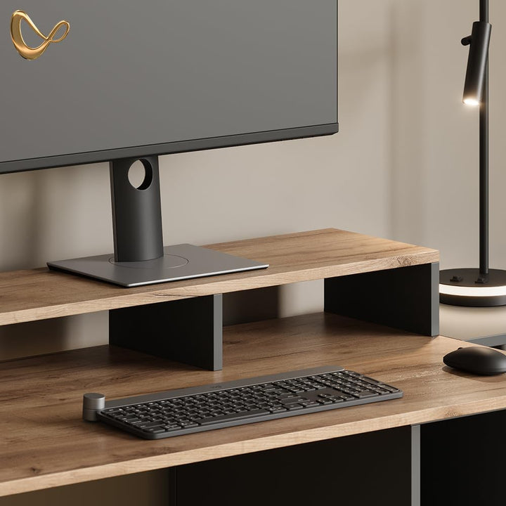 Livinity Monitorständer Lorena, Anthrazit/Goldkraft Eiche, 80 x 12 cm Anthracite/Goldkraft Oak, Anth