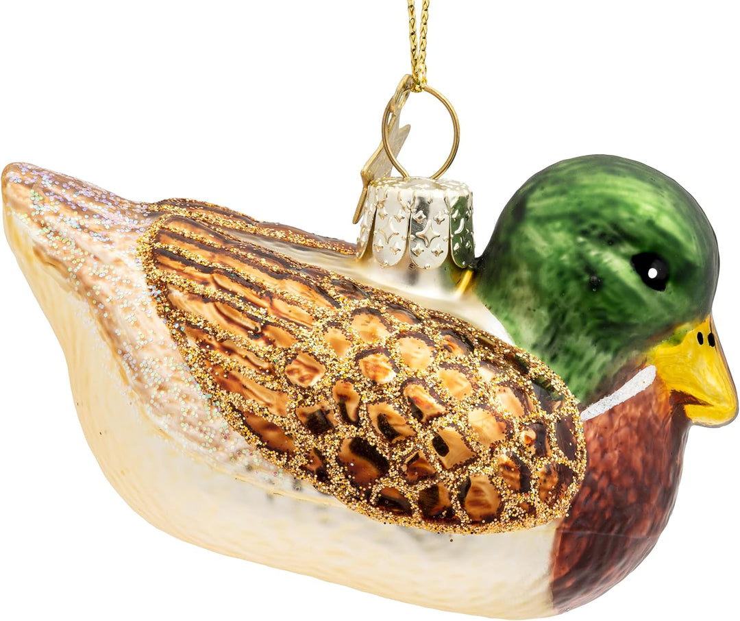 SIKORA Stockente besondere Weihnachtskugel Glas Christbaumschmuck Deko Figur Weihnachten Anhänger Or