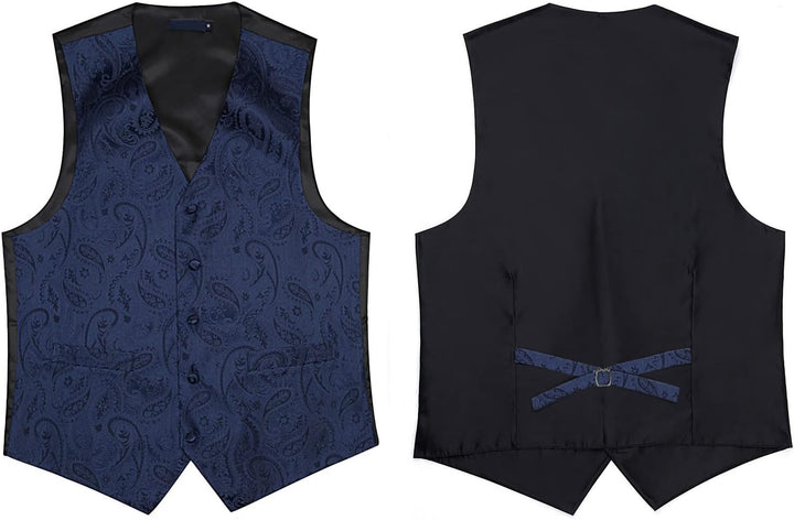 Enlision Anzugweste Herren Hochzeit Paisley Weste und Krawatte Einstecktuch Party Floral Jacquard An