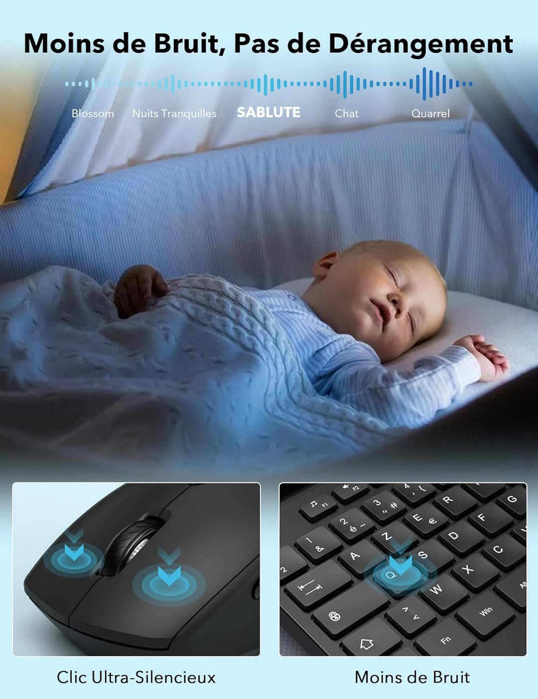 Tastatur Maus Set Kabellos, Ergonomische Tastatur in Voller Grösse mit Handgelenkauflage, Telefonhal