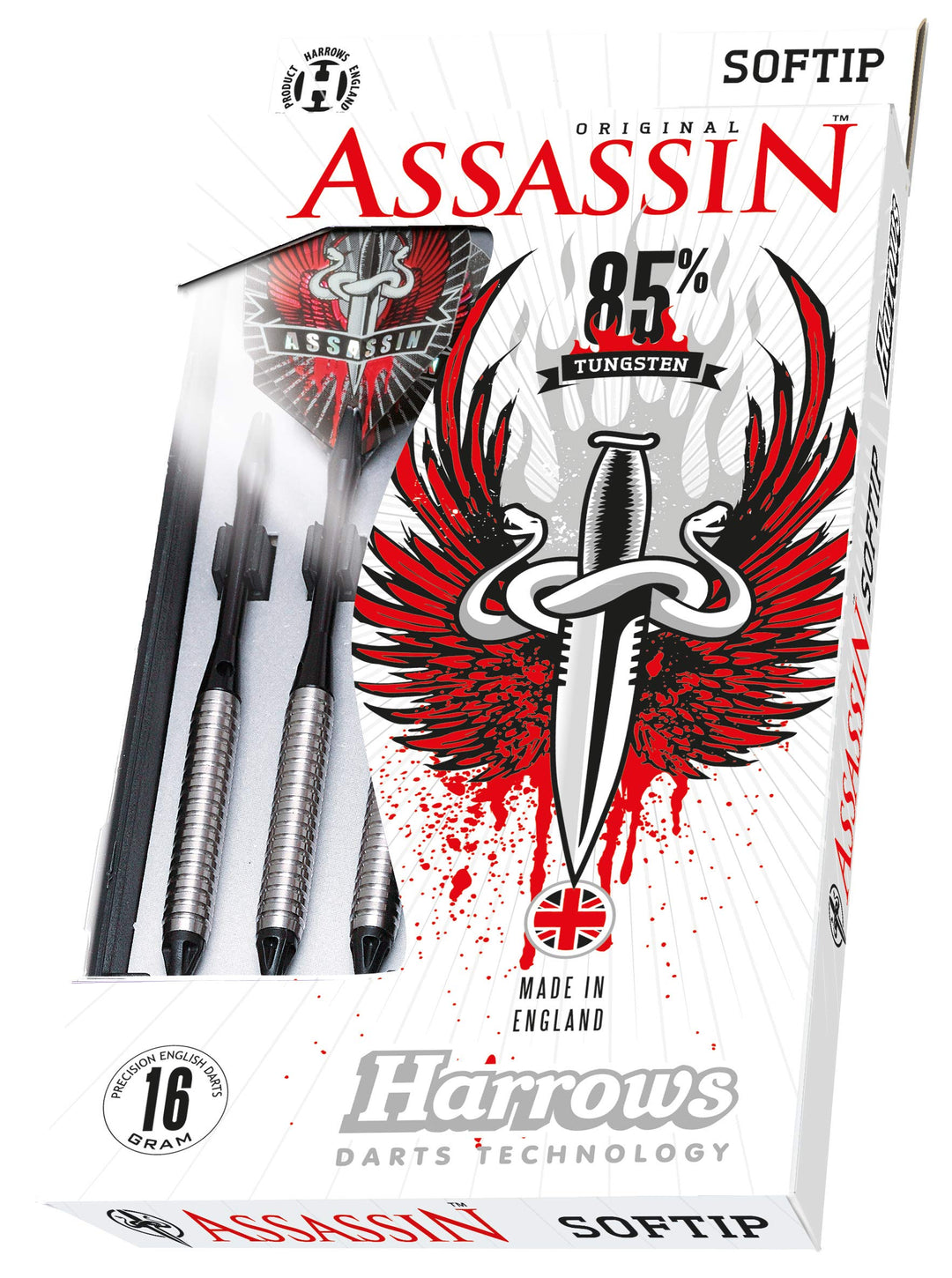 HARROWS Assassin 80% Tungsten Dartpfeile 18g, 18g