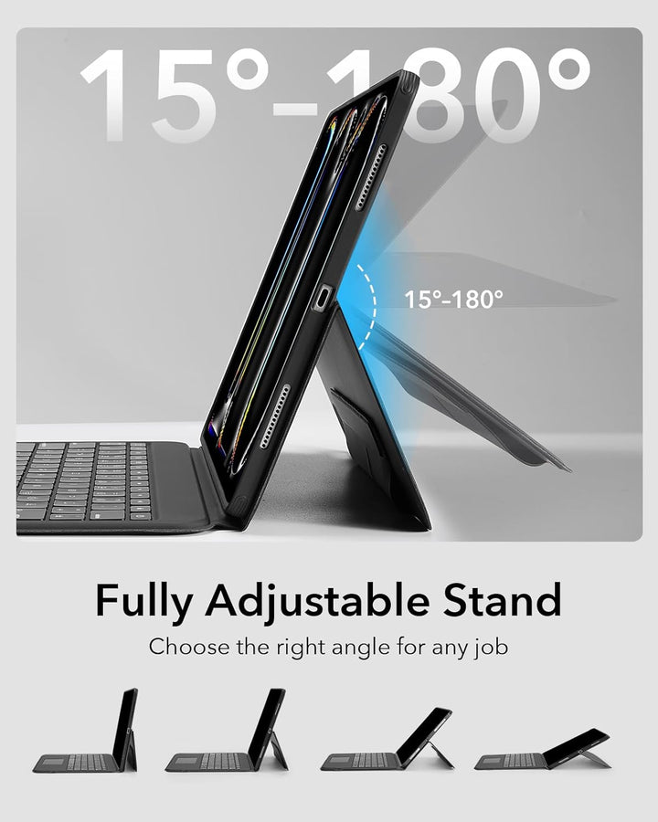 ESR für iPad Pro 13 Zoll (M5/M4) 2024 Tastatur Hülle mit Trackpad, Schwarz iPad Pro 13 (2024) Schwar