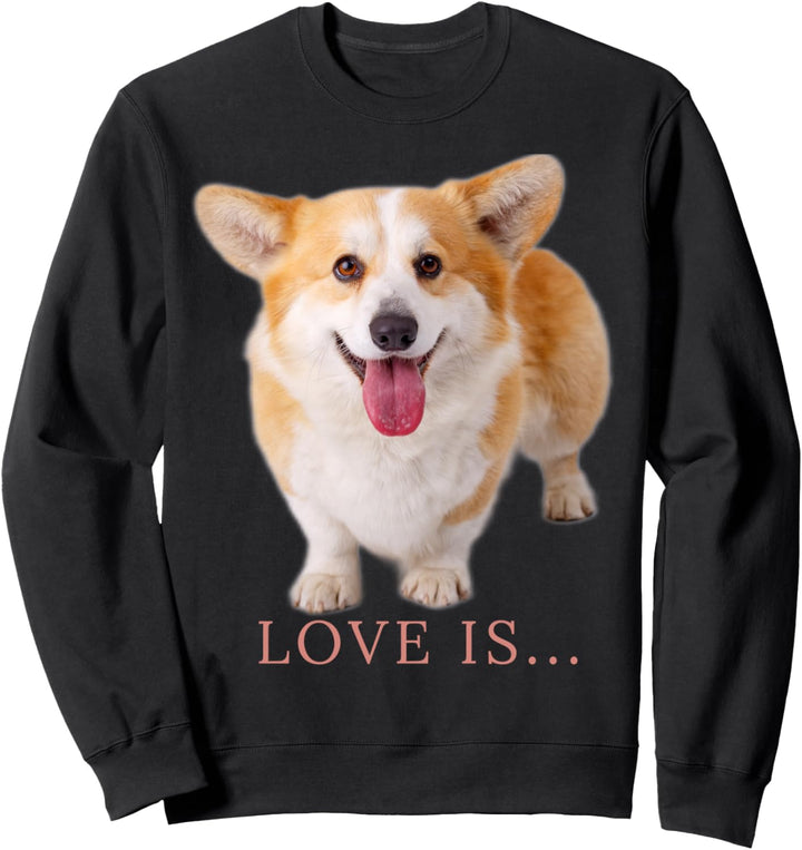 Corgi T-Shirt mit Aufschrift "Love Is Dog Mom Dad", für Damen und Herren Sweatshirt
