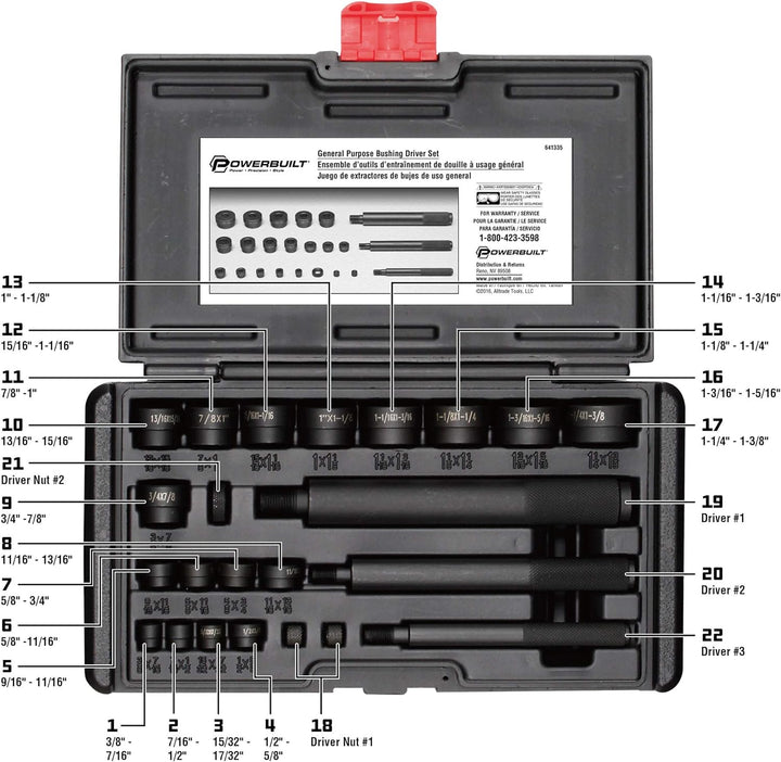 Powerbuilt 641335 General Purpose Buchse Driver Kit