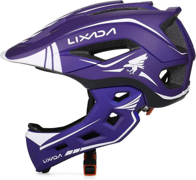 Lixada Fahrradhelm Kinder Helm Fullface Abnehmbar Unisex 52-58cm Children's Helmet 2-In-1 Integrated