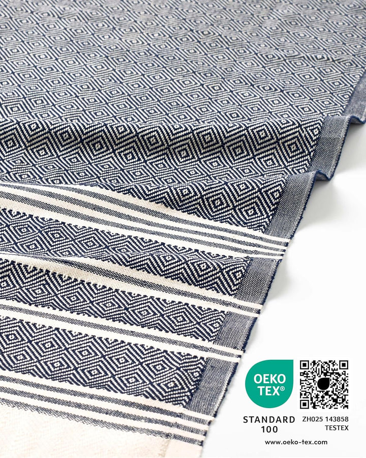 Fit-Flip Hamamtuch aus 100% Baumwolle saugfähig und schnelltrocknend | Navy, 100x200cm Diamond, türk