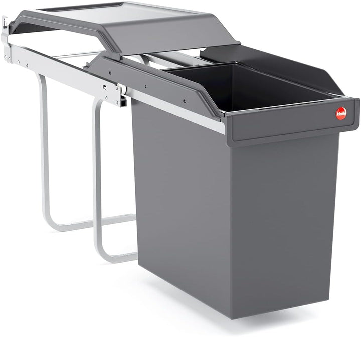 Hailo Abfallsammler 3650241 | SingleBox 24 Liter | Solo Mülleimer mit Rollenauszug | Anthrazit