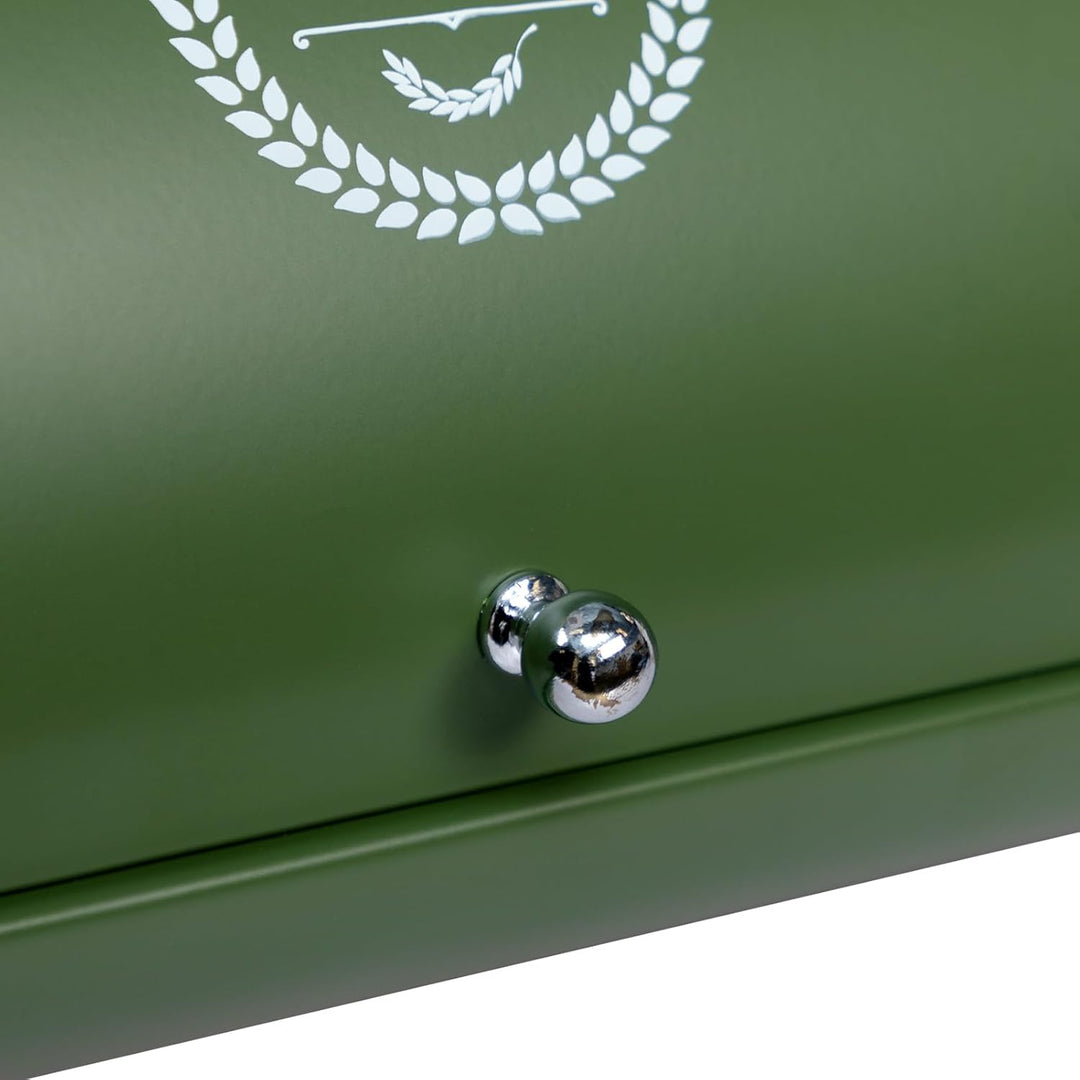 HollyHOME Bread Bin with Stainless Steel Body Metal Bread Bins for Kitchen Bread Storage Containers