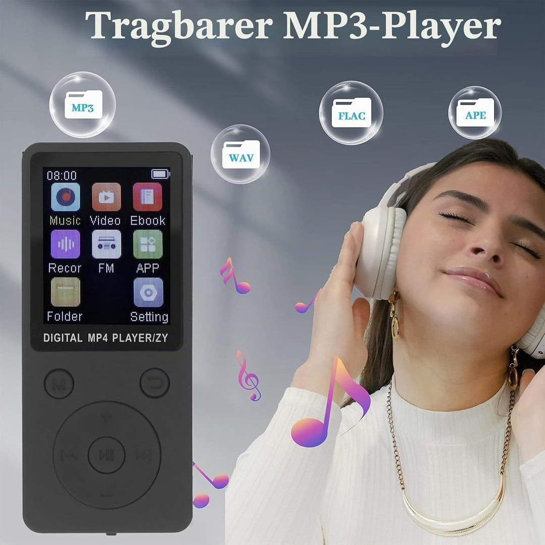 MP3 Player mit Bluetooth 5.0, 64GB Tragbarer MP4 Musikplayer mit 1,8 Zoll Farbbildschirm, Integriert