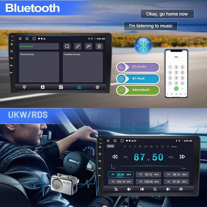 2GB+64GB CAMECHO Android 13 Autoradio für VW/Skoda/Seat/Golf/Touran/Tiguan mit Navi Carplay Android