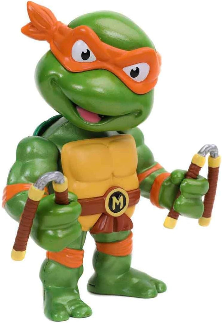Jada Toys 253283002 Turtles Michelangelo Figur aus Die cast, 10 cm, Sammelfigur, Druckguss, grün/ora
