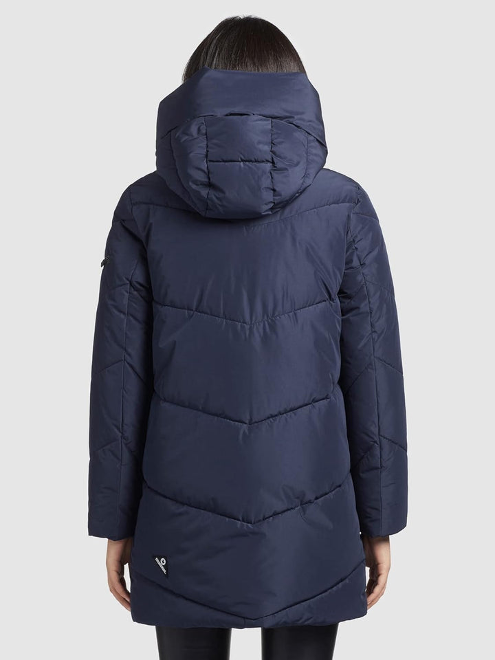 khujo Damen Jacke JORDIS3 gesteppt Winterjacke Kapuze Zwei-Wege-Reissverschluss S Dunkelblau, S Dunk